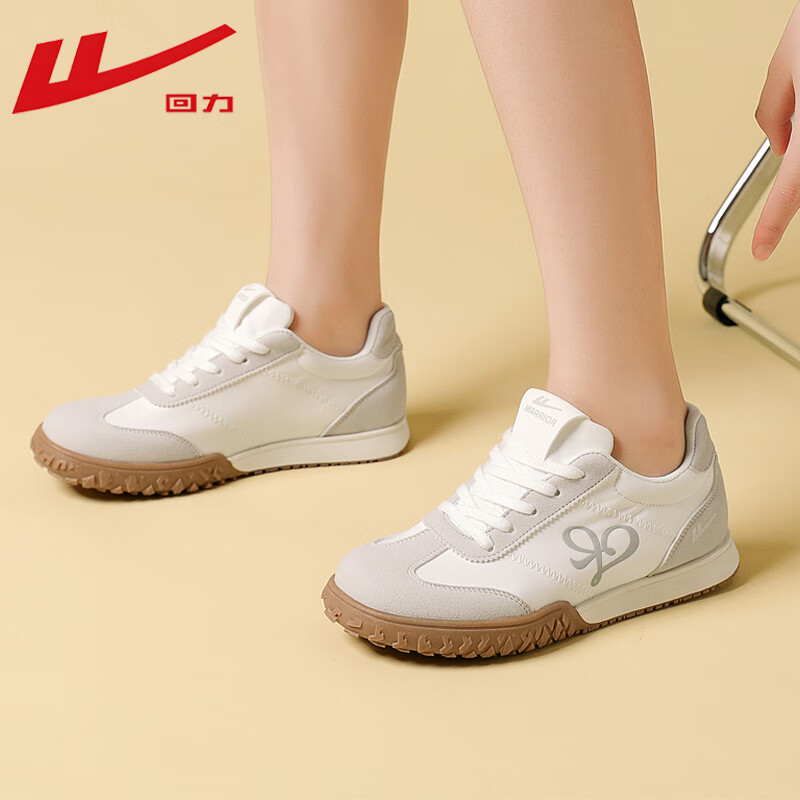 回力德训鞋女鞋百搭运动鞋女休闲复古跑步鞋 WXY(ZA)-4827 白灰 40