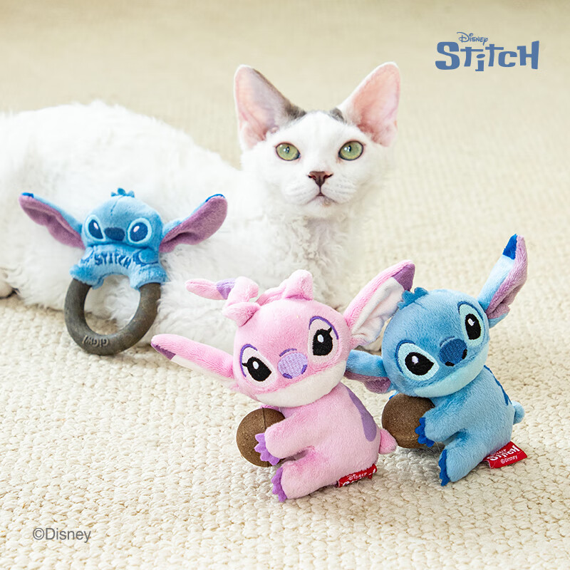 贵为（GiGwi）迪士尼史迪奇猫猫玩具磨牙棒猫咪玩具自嗨解闷猫薄荷木天蓼逗猫棒 史迪奇猫草抱球