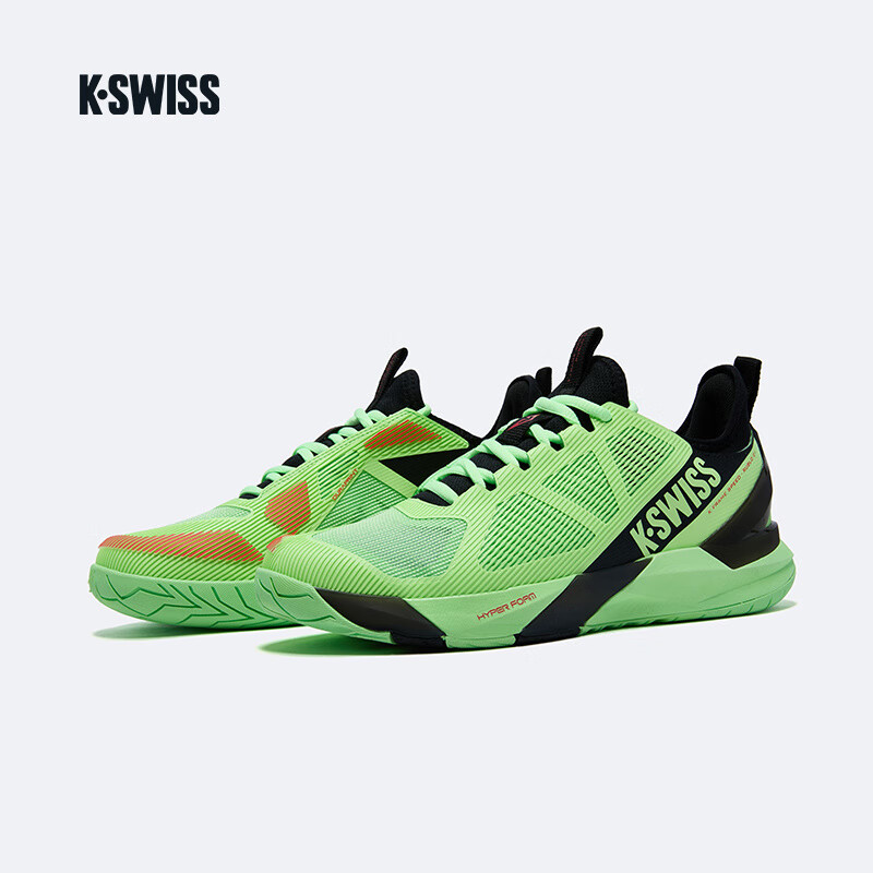 盖世威（K·SWISS）【卢布列夫温网同款】KSWISS盖世威网球鞋女透气鞋子运动鞋男 306-荧光霓虹绿/黑色/亮红色 40