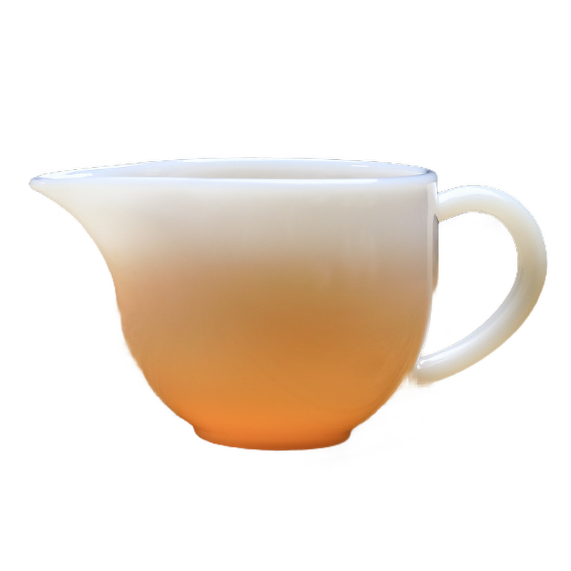 满玉 纯白小号玉瓷公道杯茶漏茶滤套装 家用带把茶水过滤漏斗倒茶壶 160CC公道杯+3.2茶漏（不锈钢网