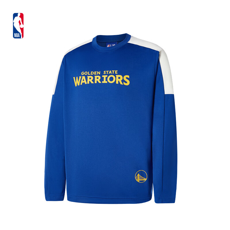NBA官方长袖T恤休闲透气库里詹姆斯东契奇哈登内搭外穿篮球t恤上衣男 藏青(金州勇士) XL