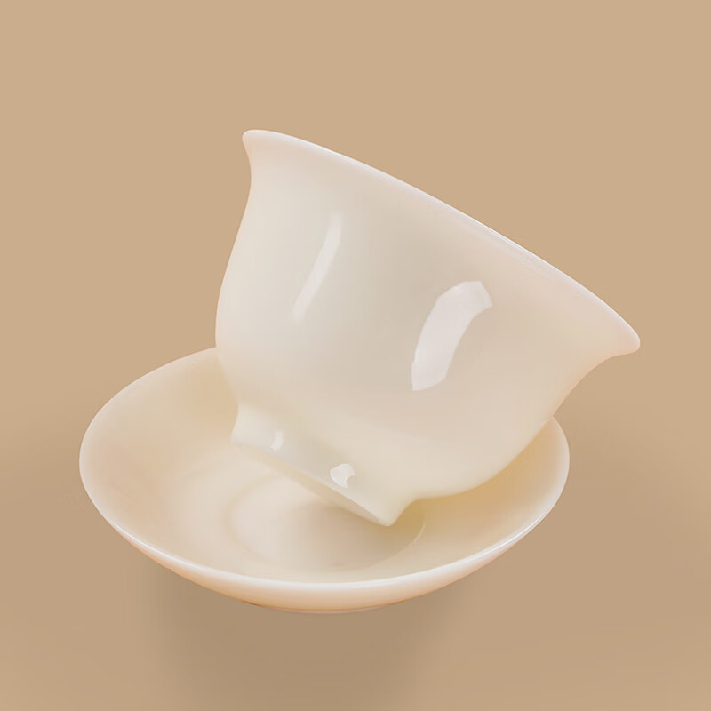 钰铨龙门 冰清玉洁润宝盖碗 德化传统中国白高端茶具纯手工三才茶碗礼盒装 冰清玉洁润宝盖碗