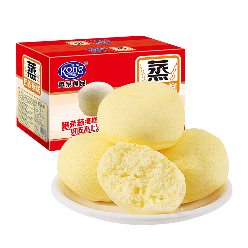 港荣蒸蛋糕奶香900g 面包 零食饼干蛋糕小面包早餐六一儿童节礼物