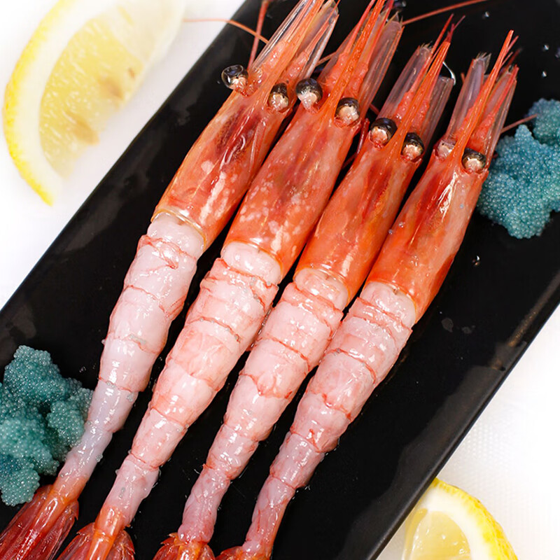 beach)北极甜虾刺身即食生吃寿司日料俄罗斯特大号带籽冰虾海鲜刺身甜