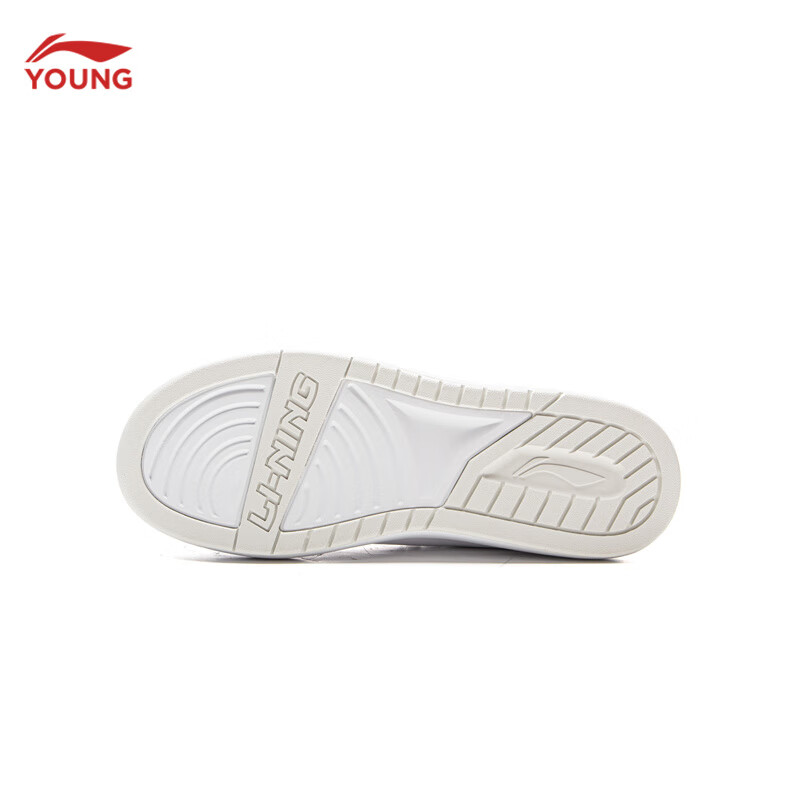 李宁童鞋儿童运动鞋男女大童柔软舒适板鞋轻弹缓震休闲鞋YKCV215 标准白-1 37