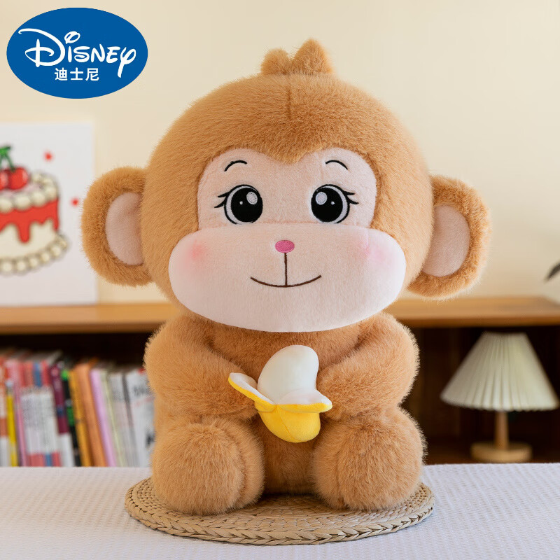 迪士尼（Disney）可愛猴子毛絨玩具香蕉猴公仔兒童禮物布娃娃安撫大猩猩玩偶抱枕 棕色香蕉猴子 60厘米