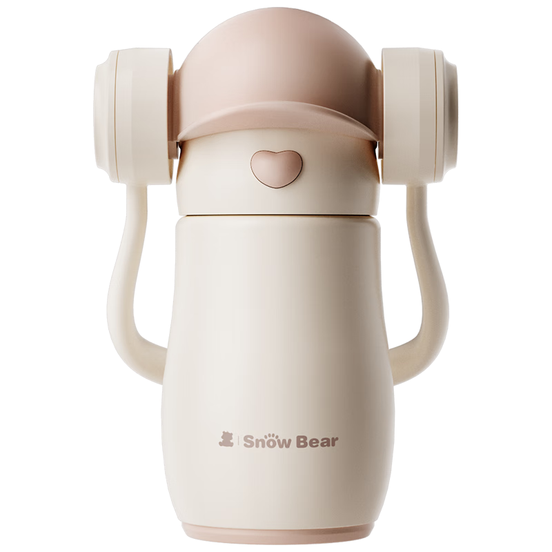 SnowBear小白熊元气ins熊保温杯婴幼儿学饮杯宝宝不锈钢无缝内胆水杯8931