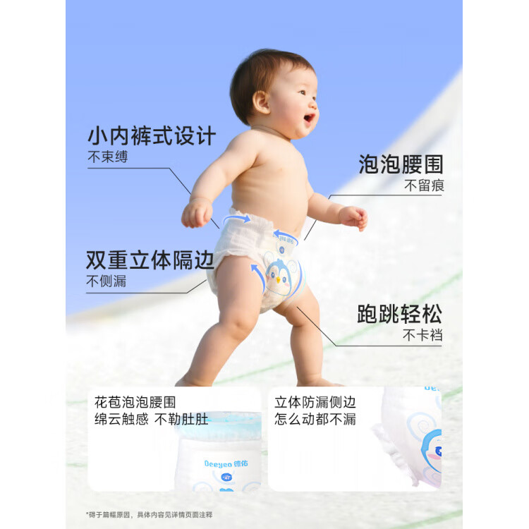 德佑婴儿纸尿裤试用装透气拉拉裤6片装 拉拉裤XXXL 2片*3包 2片