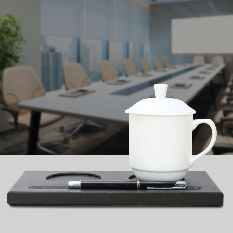 利蓝(leadland)办公用品会议杯垫皮质会议室摆件皮革创意杯托茶水杯垫