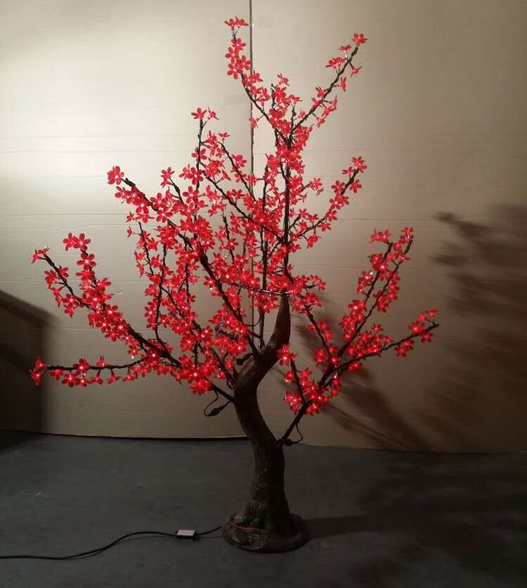 led櫻花樹燈發(fā)光樹仿真景觀樹燈室外庭院樹燈戶外防水工程裝飾燈 總高1.5米576燈七個顏色選一