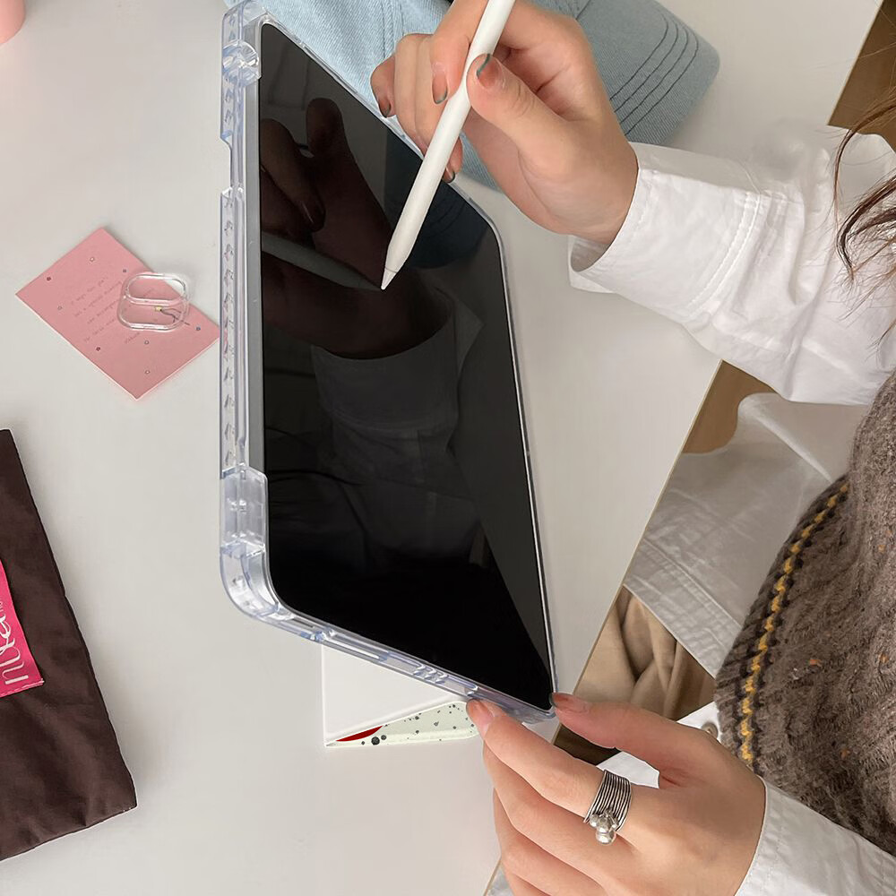 适用于ipad10代10.9平板保护套Y折9.7寸卡通10.2保护壳iPad11 202 BB459-【番茄】笔槽款 iPad5/6代-9.7寸