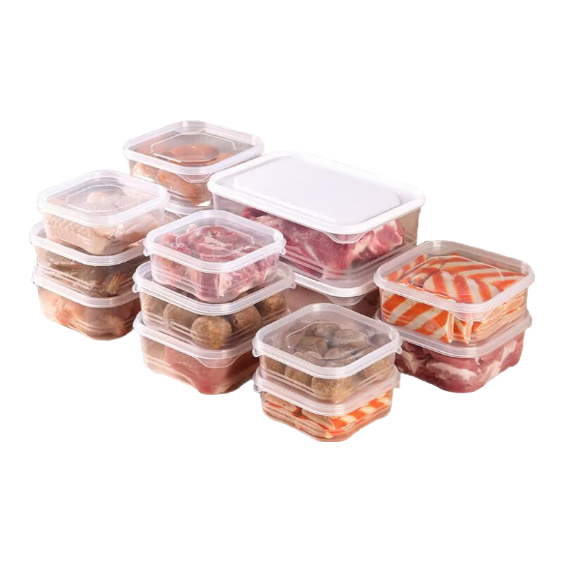 肉类专用冷冻盒食品级分装保鲜盒冰箱收纳盒冻肉盒分格备菜密封盒 保鲜盒3个2000ML