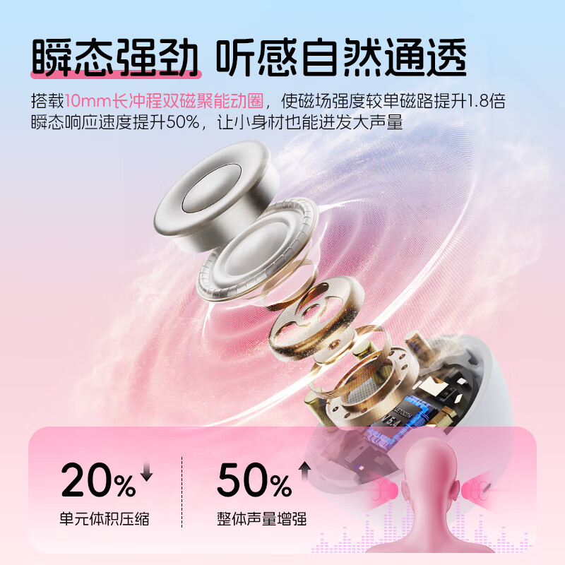 咪帅琉璃MAX无线蓝牙耳机2025新款降噪音乐运动耳机男女士入耳式高音质适用于苹果华为小米 琉璃MAX【墨玉绿】全景环绕音 标配版