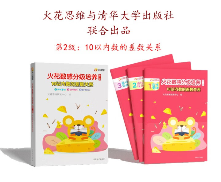 火花图书数感分级培养1-5级6-12岁儿童数学启蒙清华大学出版社火花思维研发中心小学入学准备低段数学加减法 第1级 10以内数的本源建构赠1节 小学通用