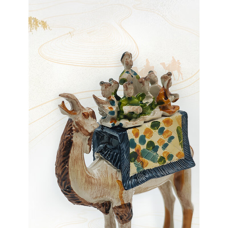 冰箱贴陕历博实习生陕西历史博物馆三彩骆驼载乐俑文创立体冰箱贴 三彩骆驼载乐俑立体冰箱贴