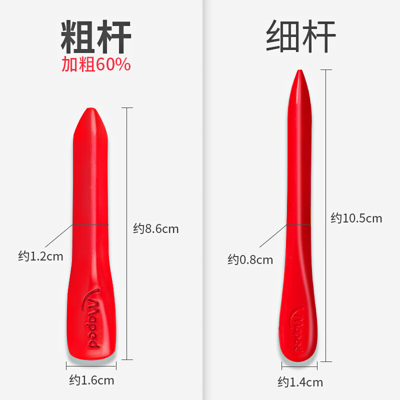 马培德Maped 塑料蜡笔筒装 儿童蜡笔不脏手安全无味无毒幼儿园彩笔宝宝涂鸦绘画画笔文具礼物 12色大头粗杆塑盒【更适合幼儿】