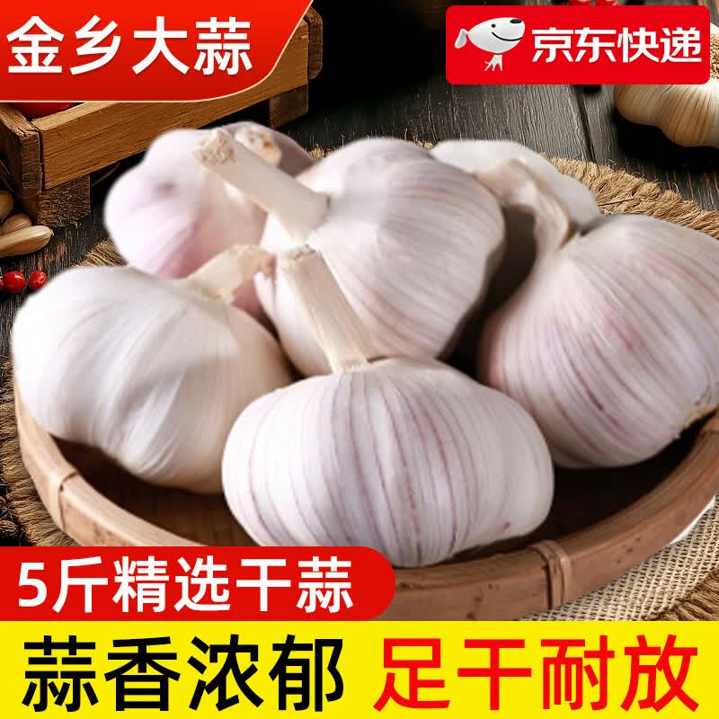 金乡大蒜【原产地直发】山东干大蒜农家自种当季大蒜头紫白皮蒜子2026新蒜 净重9斤 用心甄选（6cm）稀缺果王