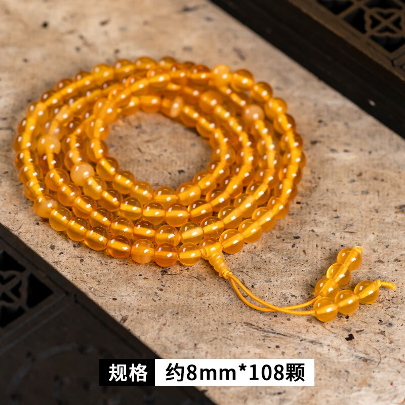 青鹊凰 藏式天然羊角108颗手链 女男款佛珠念珠多圈手串 古风饰品温润