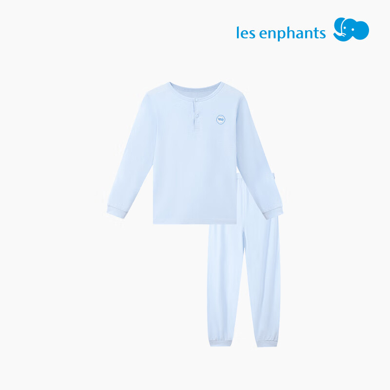 丽婴房(Les enphants)1-12岁儿童天丝内衣套装夏季空调家居服男女童A类薄款睡衣 海盐蓝 140 cm/10岁
