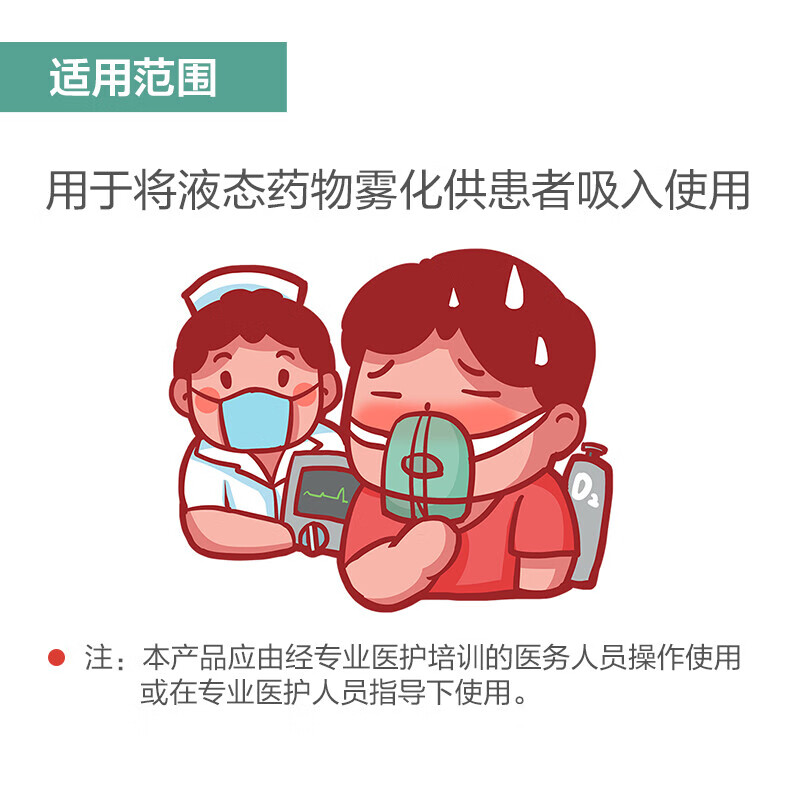 瑞贝松雾化器面罩医用儿童成人家用压缩式雾化医用耗材可调节雾化量大小 婴幼儿卧式款3支装
