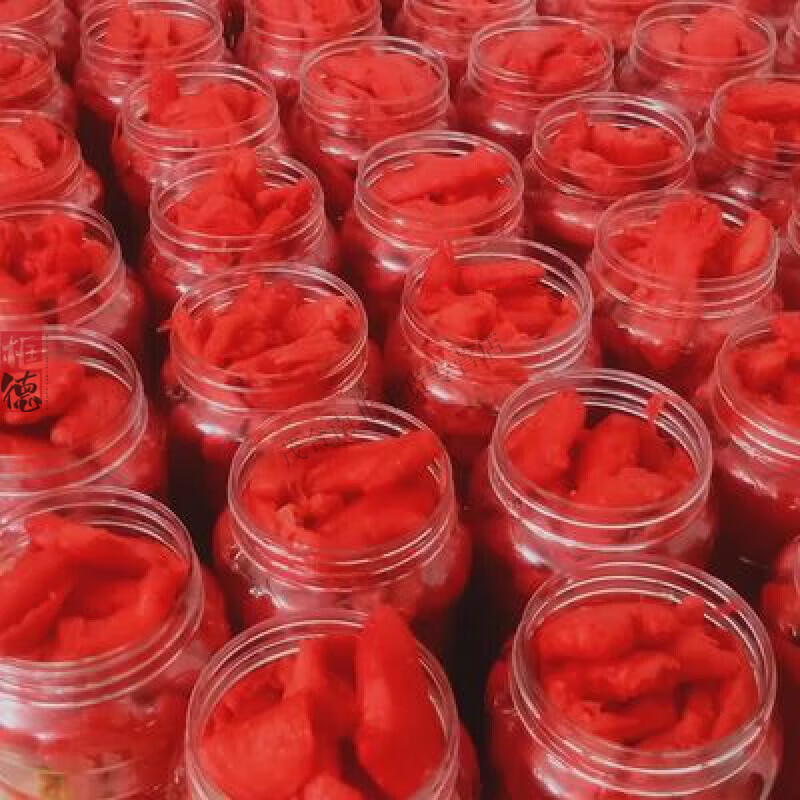 2025新500克红姜湖南桂东汝城传统土特产休闲瓶装甜辣嫩红姜 甜辣嫩