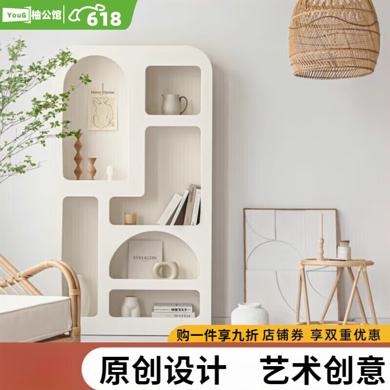 柚公館ins洞穴柜展示柜客廳藝術立式北歐風落地書柜輕奢置物架 迷你款