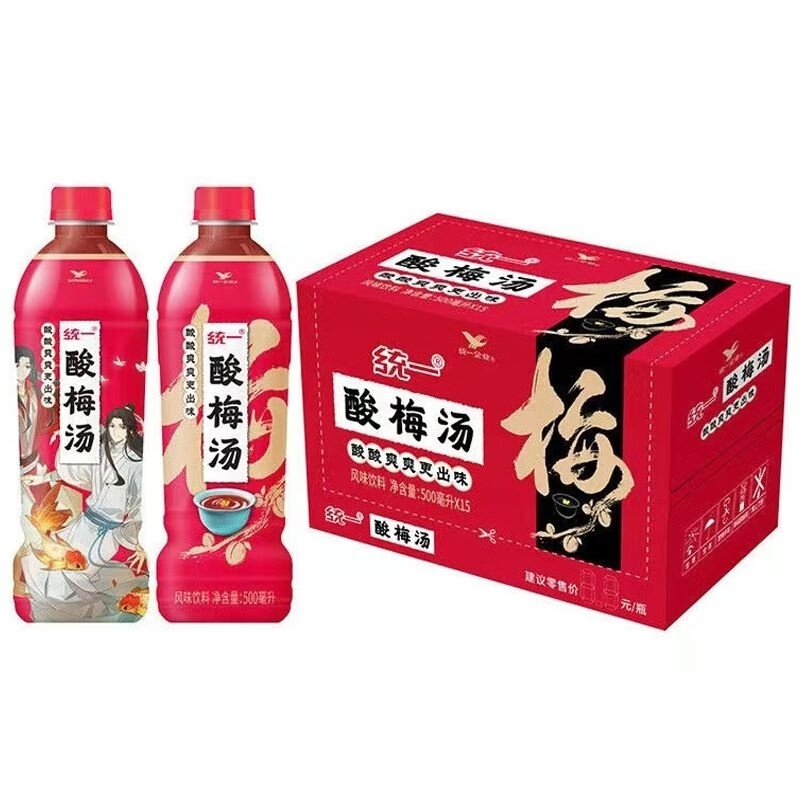 统一酸梅汤500ml*15瓶开胃饮料风味饮品整箱解暑夏季解渴 酸梅汤500ml*15瓶整箱