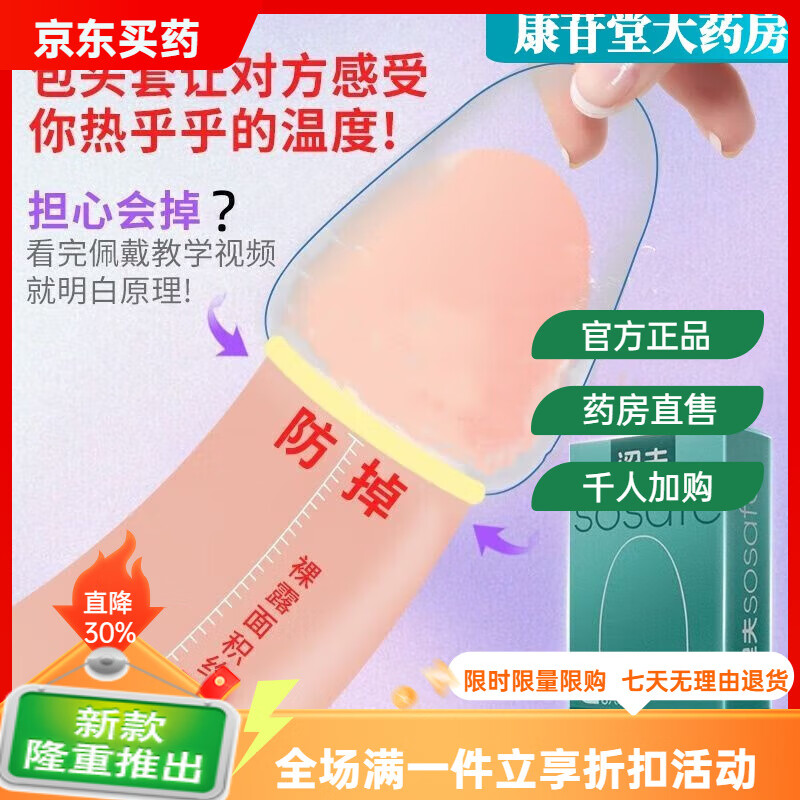 通用龟头套短款半截仅包头cm戴安全套0.01mm玻尿酸女性套套子 M码+L码(2只散装无包装盒)