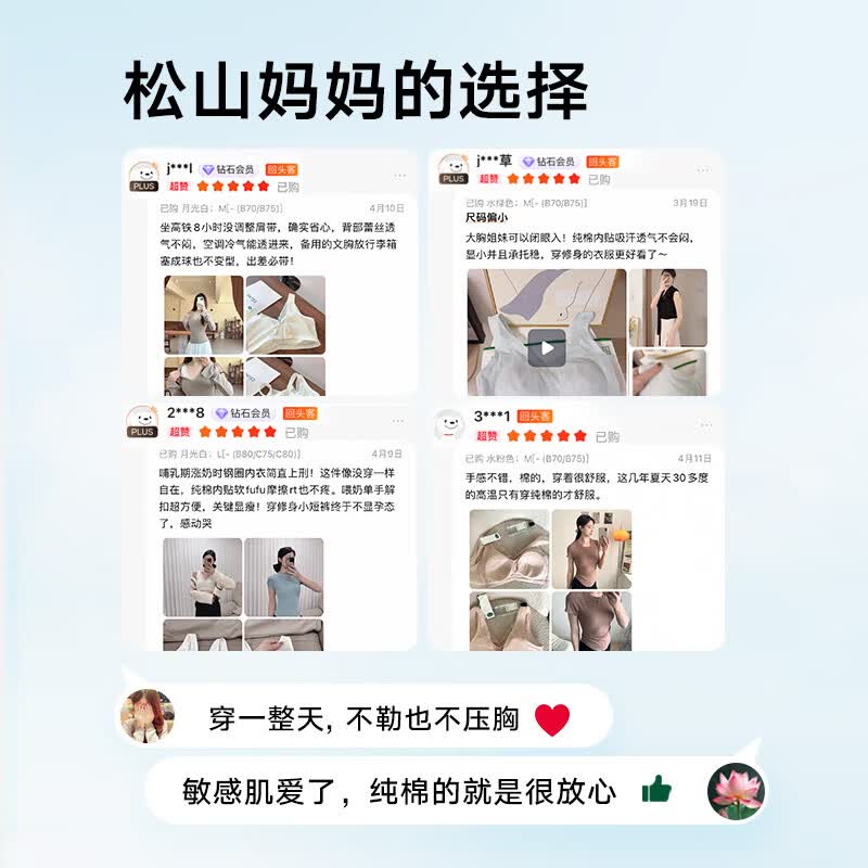 松山棉店商场同款小棉花蕾丝内衣女士大码妈妈文胸无痕胸罩夏薄款 【新款】月光白 3XL