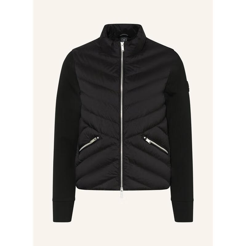 Moose Knuckles女士直筒連帽兩穿羽絨服防風(fēng)保暖 quilted拼接連帽外套 BLACK 均碼 |M