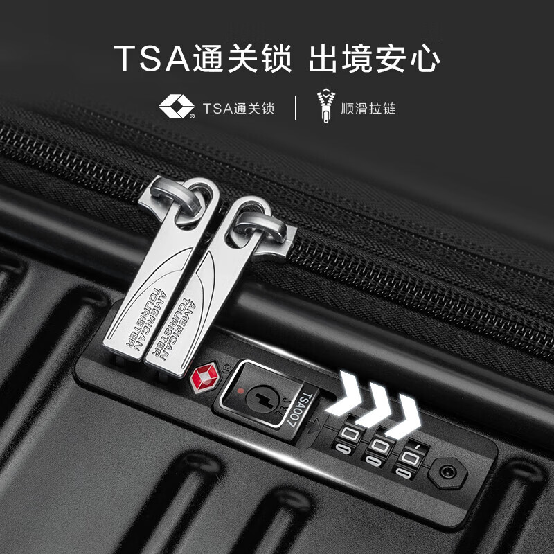 美旅（AMERICAN TOURISTER）拉杆箱跨年礼物20寸旅行箱大容量密码登机箱轻盈抗摔薯条箱79B 黑色【经典百搭】 28英寸 （可托运5-7天出行）