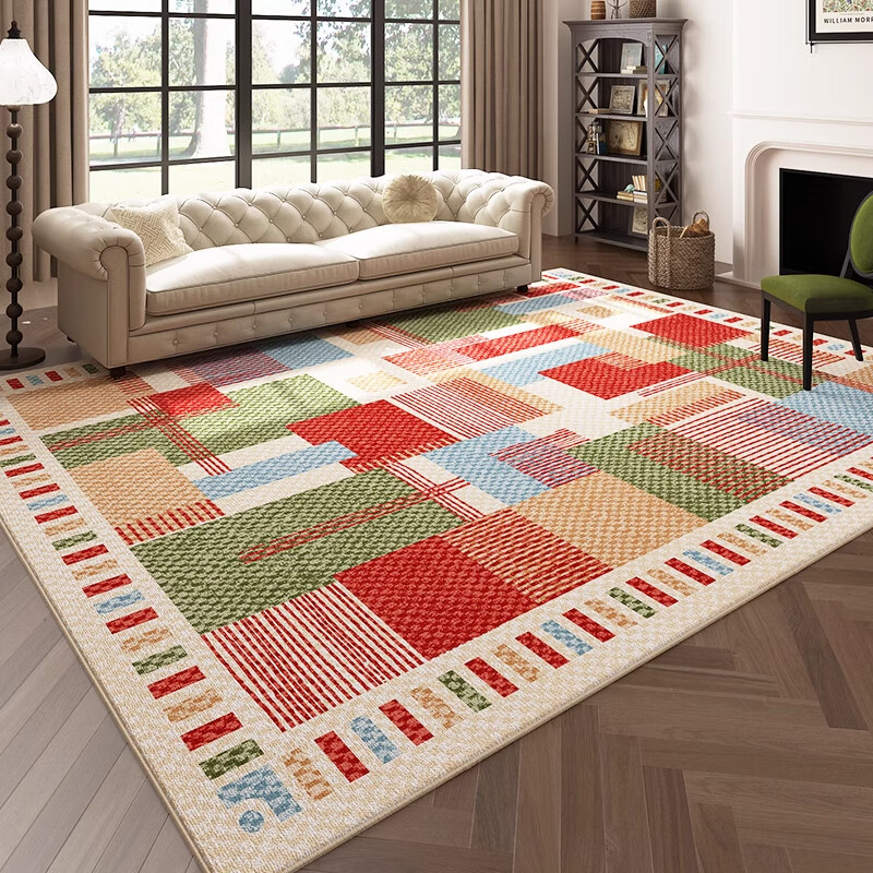 KAYE美式客厅地毯复古轻奢高级感地垫子家用可擦免洗榻榻米沙发茶几毯 SJR-Y交错时光 120X160cm