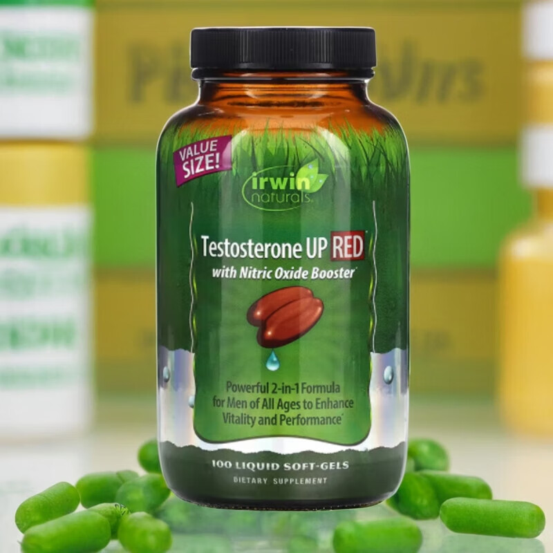 美国Irwin Testosterone UP Red 男士睾酮素提升一氧化氮加强剂 100粒