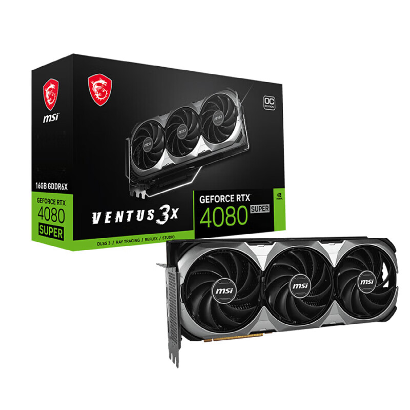 微星（MSI）万图师GeForce RTX 4080 SUPER 16G VENTUS 3X OC游戏显卡