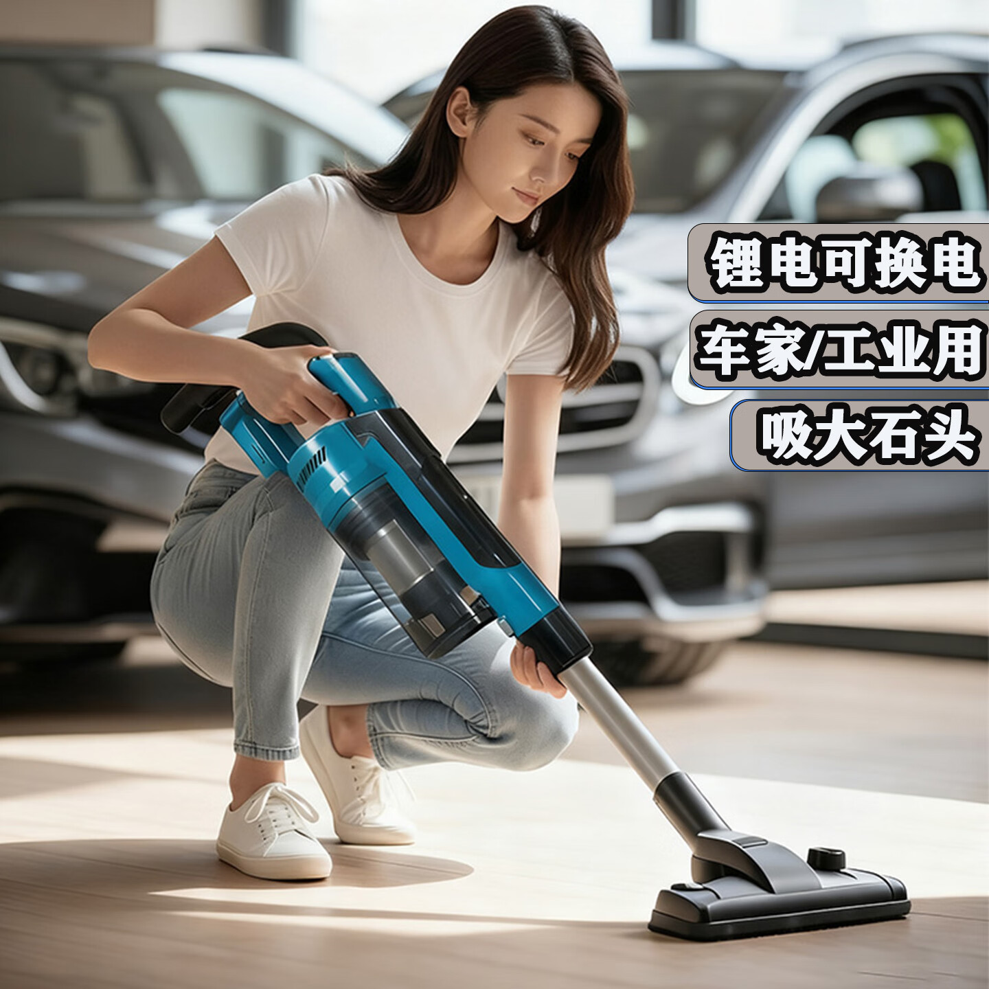 MOTOFEEL车载吸尘器家用大吸力手持小型轻量车载地毯绿光显尘吸尘机办公室吸尘美缝吸拖一体机 至尊版【1电池】无刷