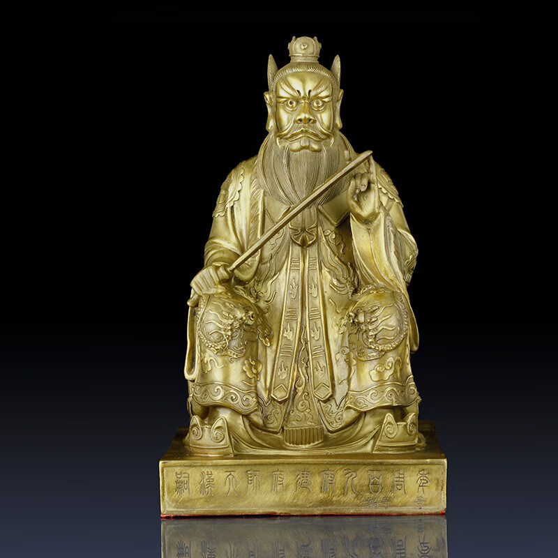 张天师摆件天师象工艺品办公室家居饰品摆件铜佛像摆件 黄铜色 张天师