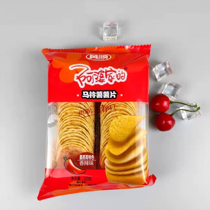 风鲜仓风顺薯片110g阿婆家的马铃薯薯片追剧休闲小零食番茄味香辣味