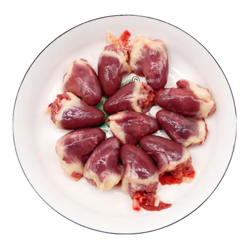 生鴨心 冷凍生鮮精切大鴨心食材鹵味燒烤鴨貨鴨內(nèi)臟包郵 原切大號鴨心500g/袋*4袋