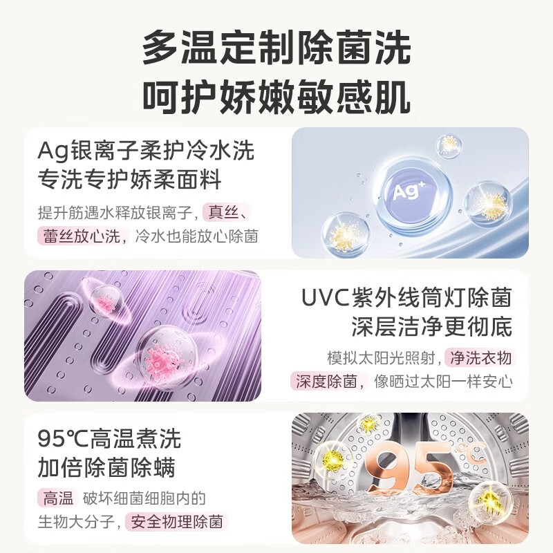 美的全自动内衣内裤洗衣机洗烘一体 迷你洗衣机1kg大容量直驱变频三重除菌健康AI智能判干 迷你洗烘一体【新品上市】MND10VD0E