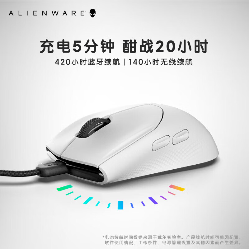 外星人（Alienware）国行原封ALIENWARE外星人AW720M三模无线蓝牙电竞鼠标自定编程 AW720M白色三模无线蓝牙