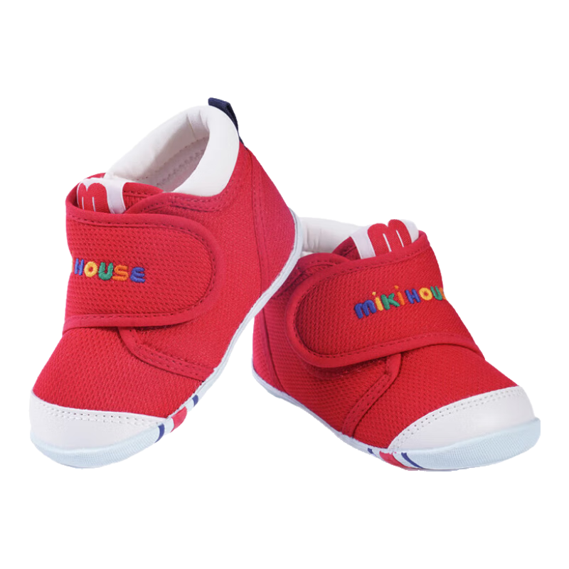 MIKIHOUSE學(xué)步鞋男女童鞋經(jīng)典學(xué)步鞋嬰幼兒寶寶運動(dòng)鞋防滑透氣室內鞋 紅色 13.5 (適合腳長(cháng)13cm)