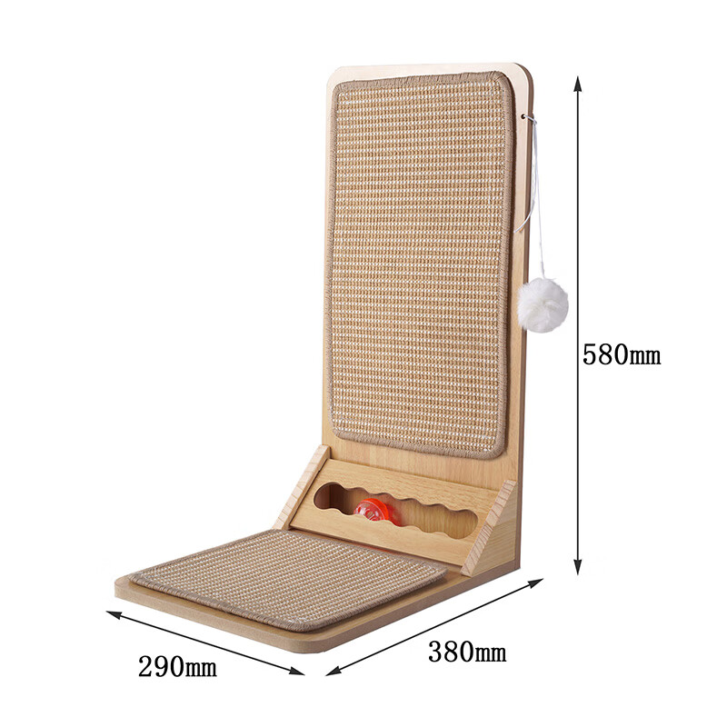 梵都寵舍劍麻貓抓板耐磨不掉屑L型立式貓爪板貓窩一體超大號(hào)貓抓墊貓玩具 L劍麻貓抓板