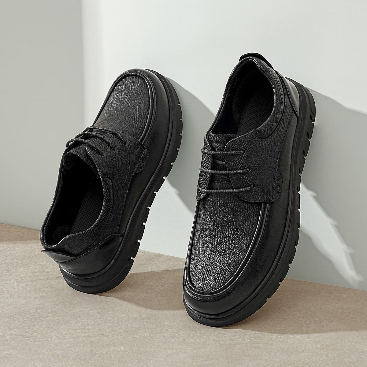 星期六男鞋时尚男士商务正装皮鞋男百搭系带通勤鞋休闲皮鞋男