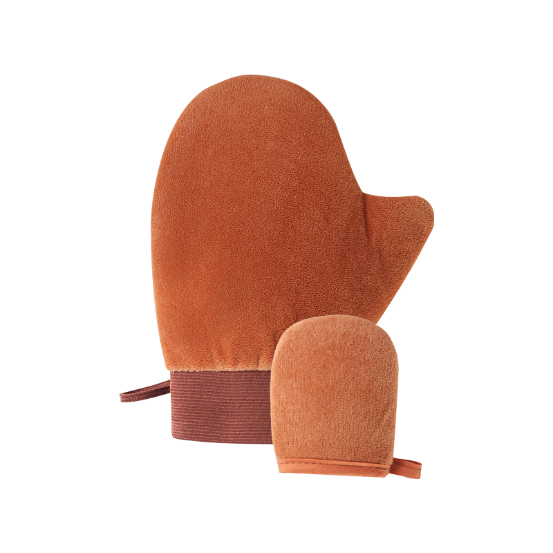 洁比世擦身体乳手套神器植绒摸美黑油搽防晒素颜霜懒人涂抹乳液2件套