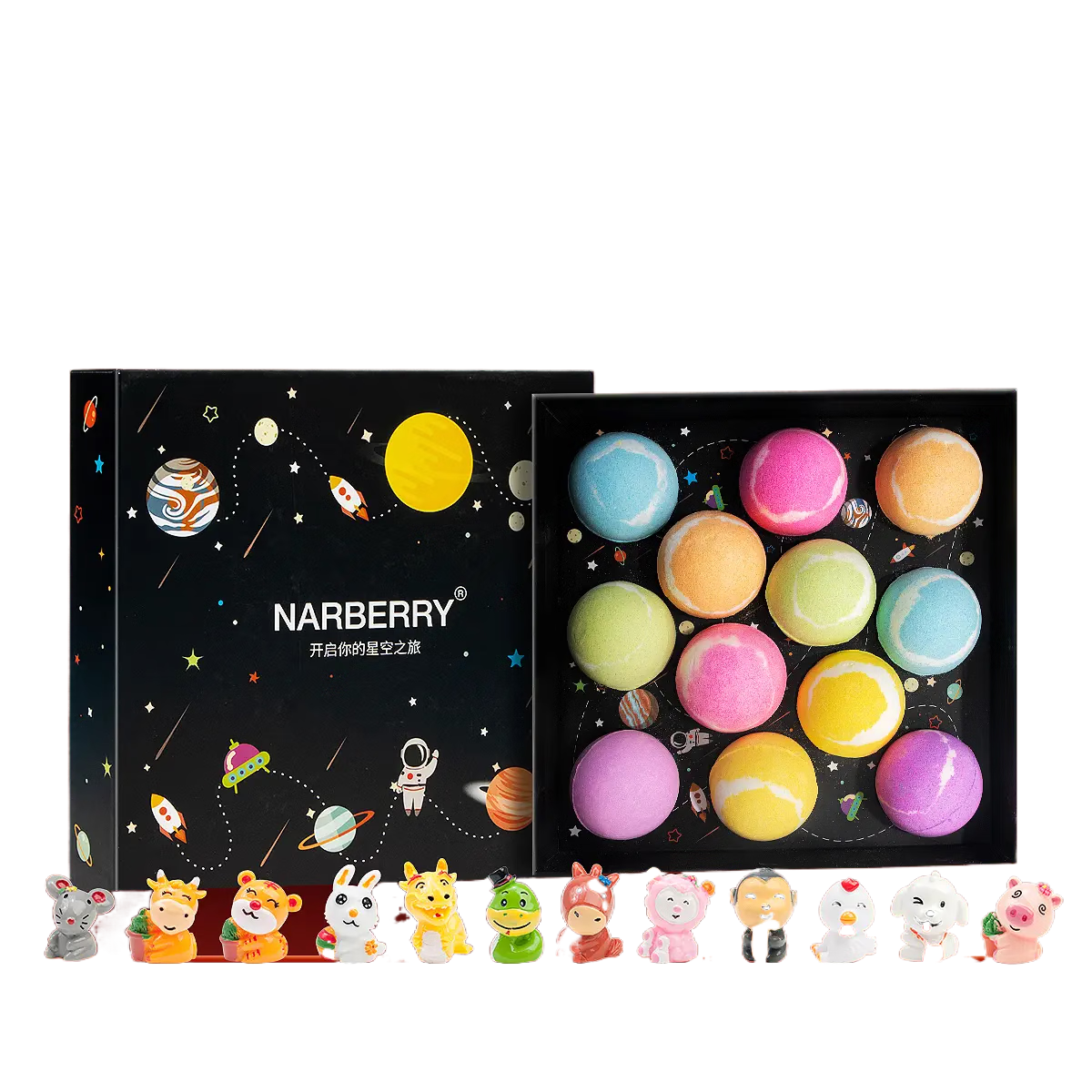 奈寶莉（NARBERRY）兒童泡澡球超多泡泡浴缸寶寶專用玩具嬰兒沐浴球洗澡精油球浴鹽球 十二生肖兒童泡澡球【12顆裝】