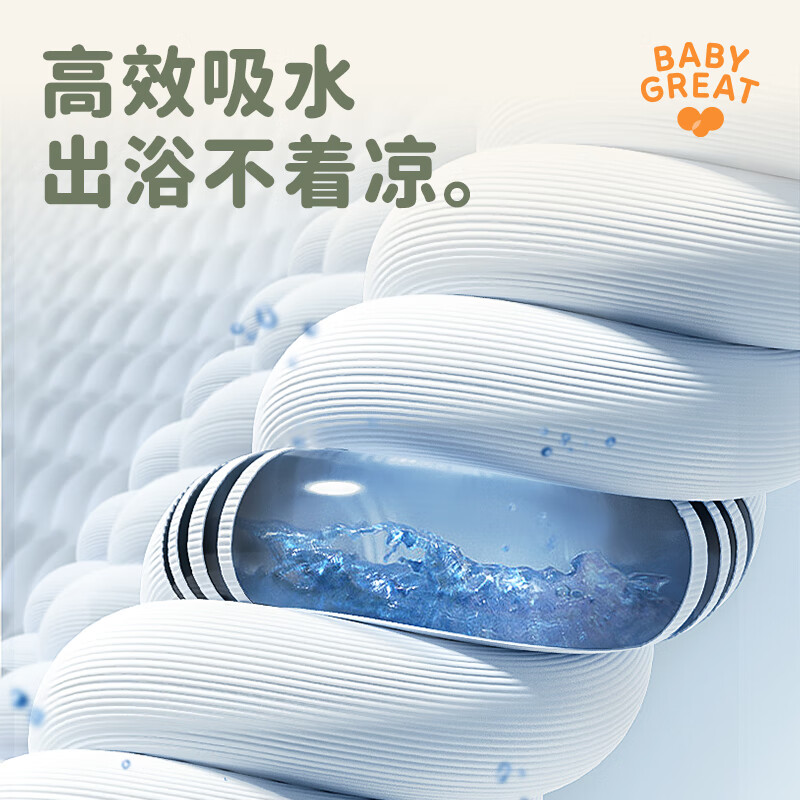 BABYGREAT婴儿浴巾儿童洗澡巾斗篷带帽子新生儿宝宝连帽包裹巾吸水速干四季 【斗篷连帽浴巾丨四季款】小象敦敦