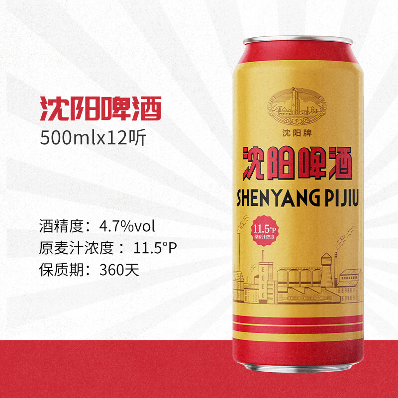 雪花啤酒 沈阳啤酒 500mL 12罐 整箱装 到期日6月10日