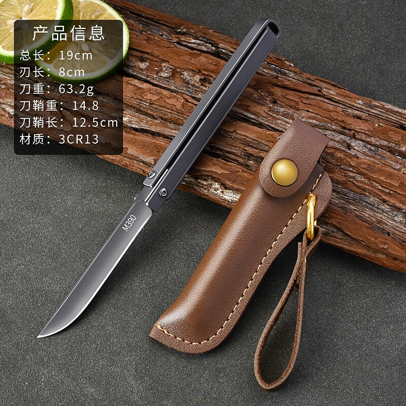 歐派M390折疊刀戶外露營(yíng)防身小刀鋒利高硬度大馬士革紋便攜水果刀家用 【鈦金灰】 m390機(jī)械折疊刀