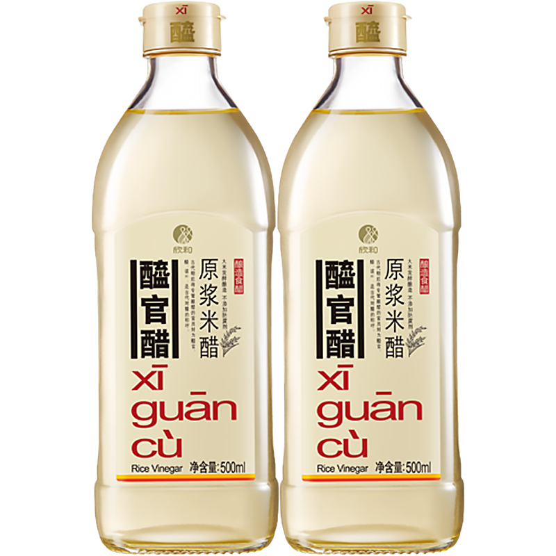 欣和醯官原漿米醋500ml 釀造食醋 可涼拌腌制小菜水果泡醋 500ml*2