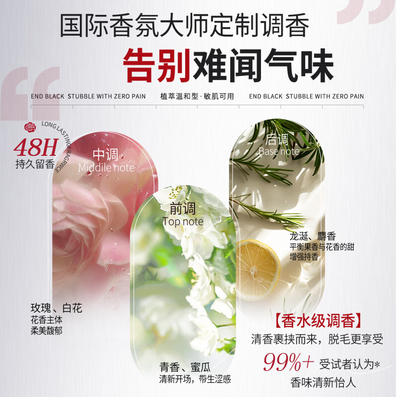 LD德国脱毛膏男女士脱私密处脱毛膏腋下腿毛胡子唇部全身永久去用根 【0痛感 0黑点 0反复】1盒装